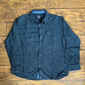 Western black/grey snap front flannel shirt